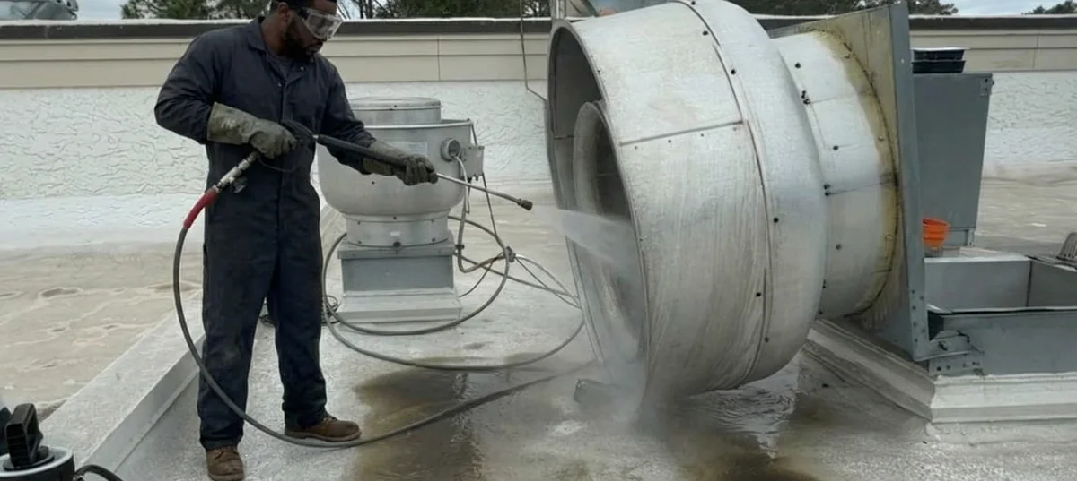 Fairfax Hood Cleaning technician at work